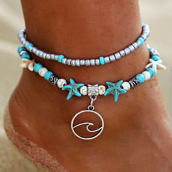 🔹️Ocean Wave & Starfish Bracelet/Anklet - Picture 3 of 6